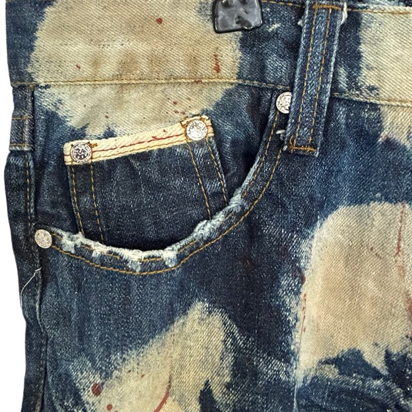 HERITAGE by AMERICA 76 JEANS MEN 36x33 Distressed Cotton Blue Denim Distillery - Picture 3 of 11